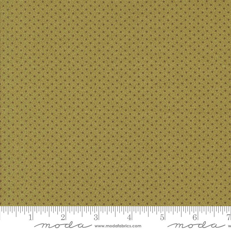 Pumpkin Spice Gatherings Dot Dots Basil Light Green Primitive Gatherings Moda Cotton Fabric MD-49293-21