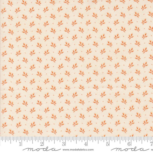 Pumpkin Spice Gatherings Leaf Branch Cream Pumpkin Primitive Gatherings Moda Cotton Fabric MD-49292-12