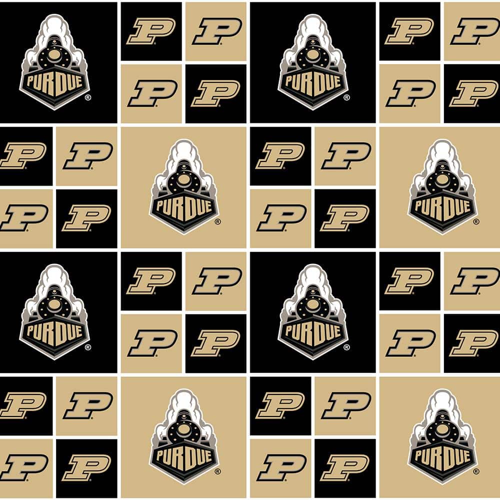 Purdue Boilermakers NCAA Box Sykel Cotton Fabric PUR-020