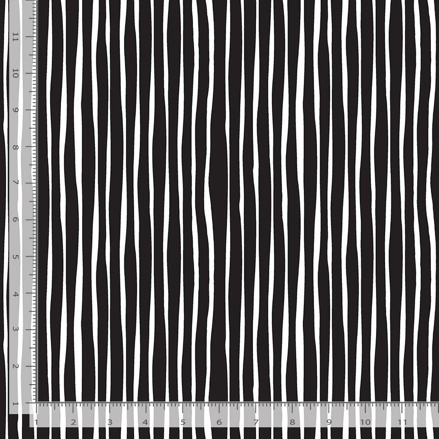 Purranormal Bandage Stripe Black Dear Stella Cotton Fabric DS-STELLA-D2811-BLACK