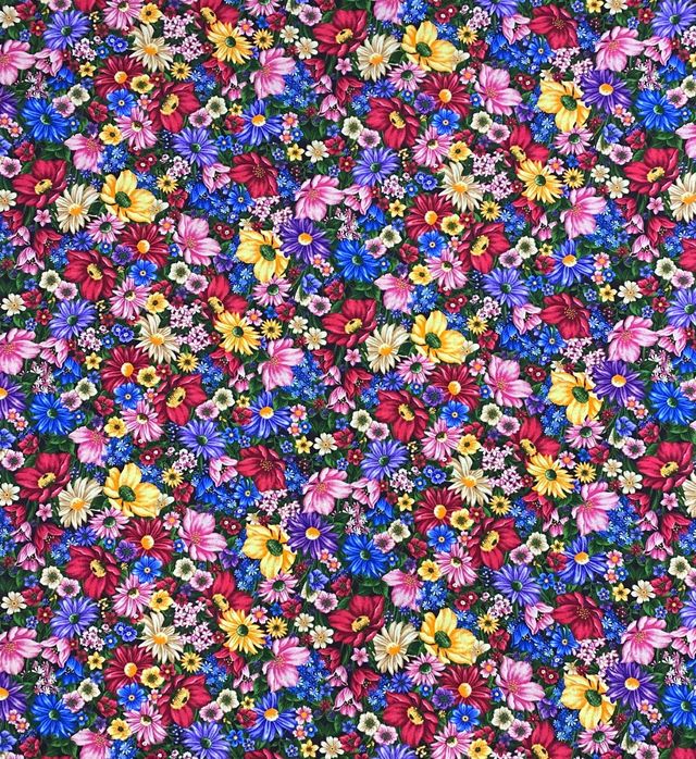 Purrfect Packed Floral Multi Oasis Fabric Cotton Fabric
