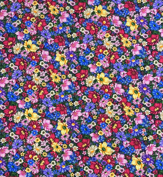 Purrfect Packed Floral Multi Oasis Fabric Cotton Fabric