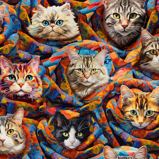Purrfectly Playful Purrfect Cat Purr-lto Multi Ivan Guaderrama 3 Wishes Cotton Fabric 3W-22963-MLT