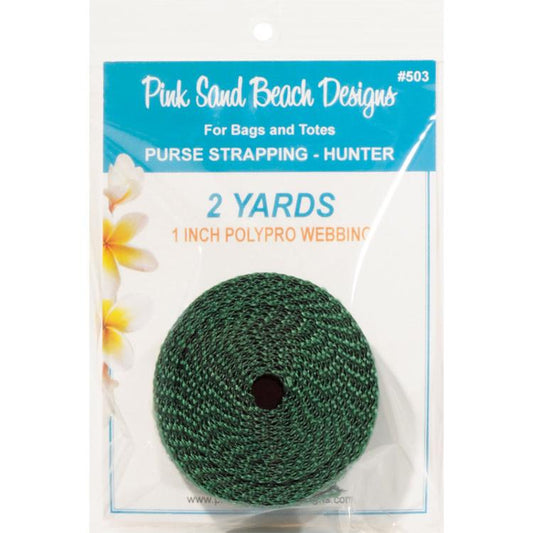 Purse Strapping 1 Inch Polypro Webbing 2yd Hunter Pink Sand Beach Designs PSB-503