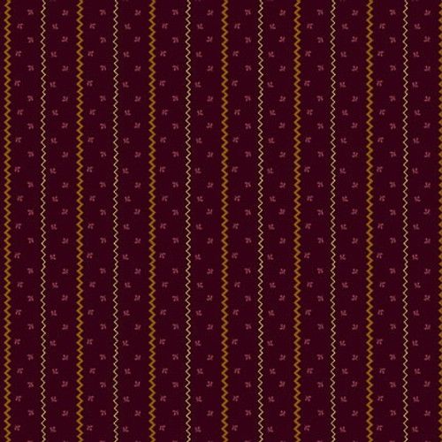 Scraps of Kindness Sprigged Stripe Eggplant Kim Diehl Henry Glass Cotton Fabric