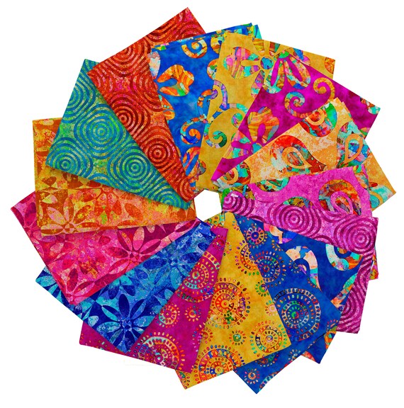 Euphoria 10" Squares Multi Dan Morris Quilting Treasures Cotton Fabric QT-EUPH-6PKB