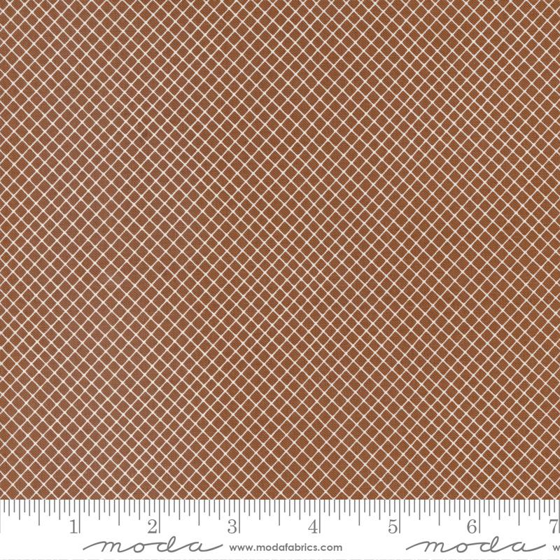Quaint Cottage Crosscheck Checks and Plaids Mud Brown Gingiber Moda Cotton Fabric
