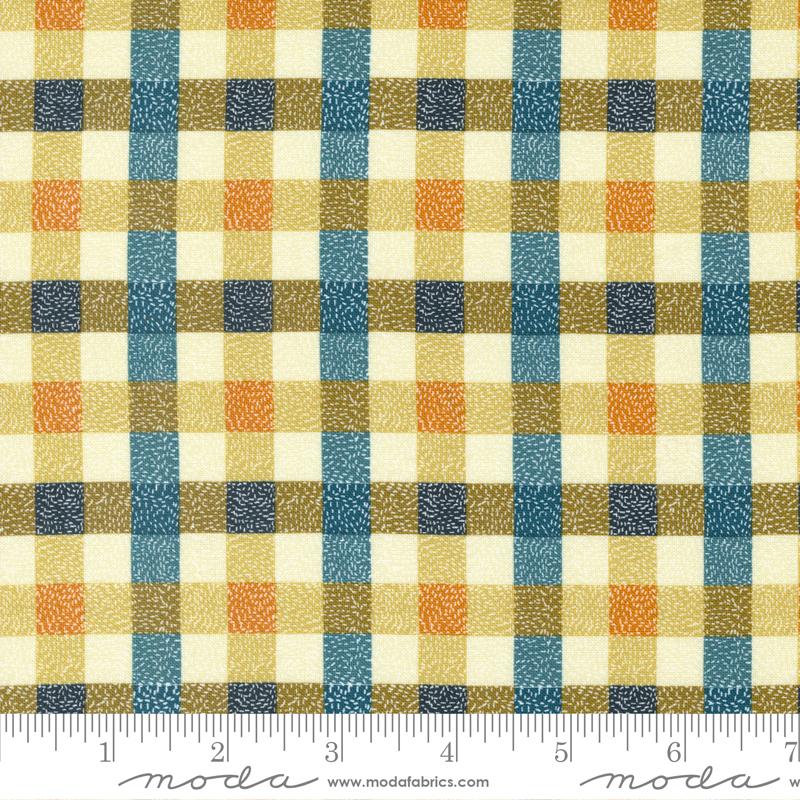 Quaint Cottage Twisted Checks and Plaids Pond Multi Gingiber Moda Cotton Fabric