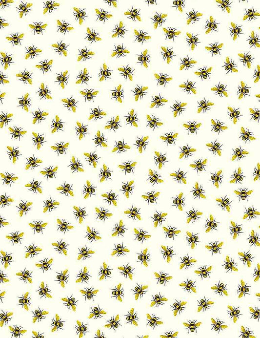 Queen Bee Tiny Gold Honey Bees Cream Timeless Treasures Cotton Fabric TT-BEE-CD1357-CREAM