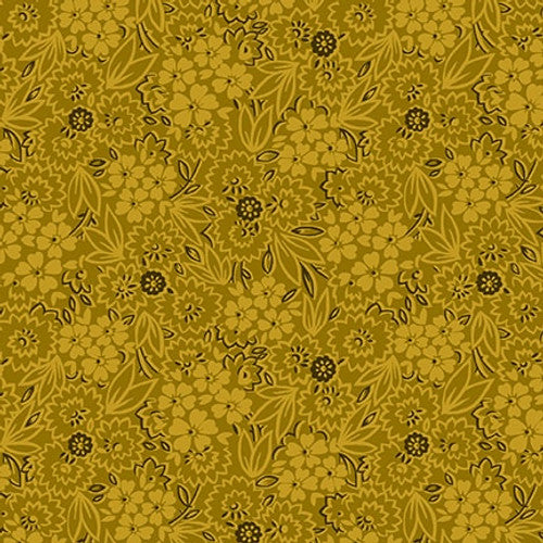 Quiet Grace Scatter Garden Gold Kim Diehl Henry Glass Cotton Fabric HG-919-44