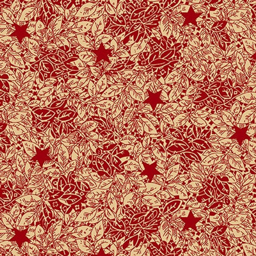 Quiet Grace Sprinkled Stars Red Kim Diehl Henry Glass Cotton Fabric HG-932-88