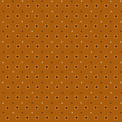 Quiet Grace Tilted Boxes Orange Kim Diehl Henry Glass Cotton Fabric