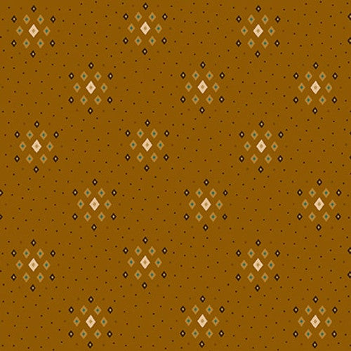 Quiet Graince Diamond Clusters Chestnut Brown Kim Diehl Henry Glass Cotton Fabric HG-918-33