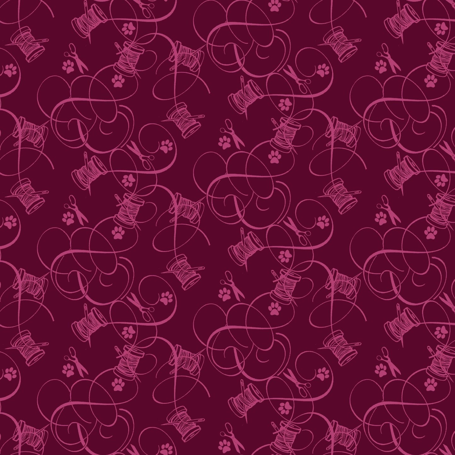 Quilted Kitties Calico Notions Tonal Mulberry Purple Robert Giordano Henry Glass Cotton Fabric