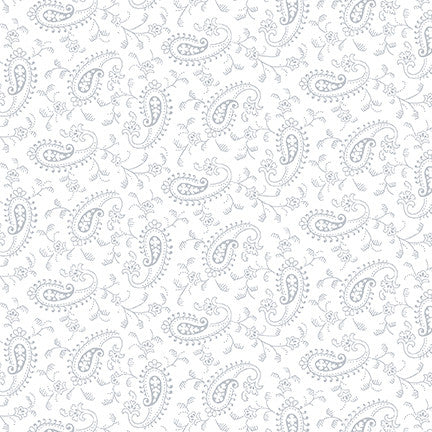 Quilter's Flour VI Paisley White on White Henry Glass Fabrics Cotton Fabric HG-1695-01W