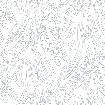 Quilter's Flour VI Scribble Lines White on White Henry Glass Fabrics Cotton Fabric HG-1683-01W