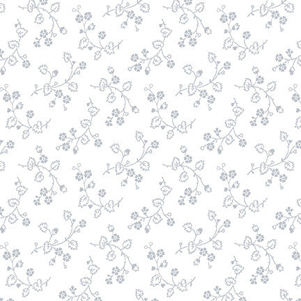 Quilter's Flour VI Vines White on White Henry Glass Cotton Fabric HG-1687-01W