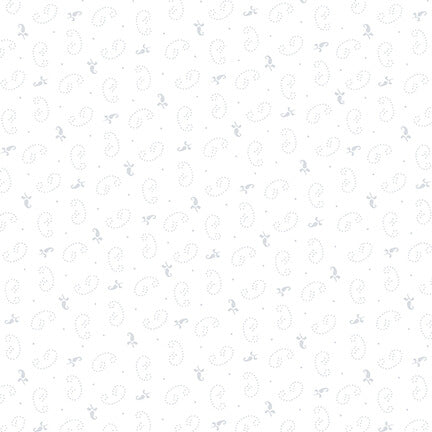 Quilters Flour IV Tiny Bud Swirls White on White Henry Glass Cotton Fabric HG-403-01W