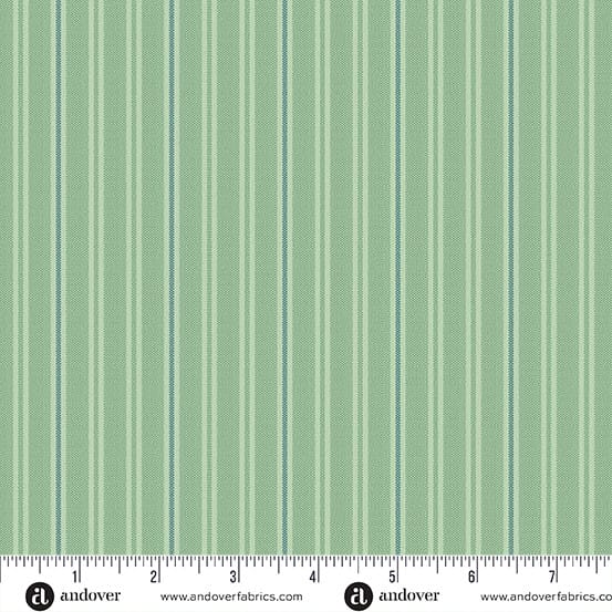 Quiltessential Double Stripe Pine Blue Green Laundry Basket Quilts Andover Cotton Fabric AF-A1672-G1 | US Fabric Shop