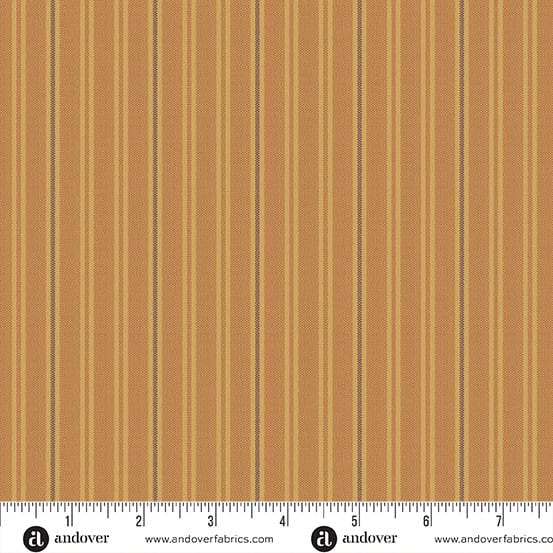 Quiltessential Double Stripe Sunflower Golden Brown Laundry Basket Quilts Andover Cotton Fabric AF-A1672-O1 | US Fabric Shop
