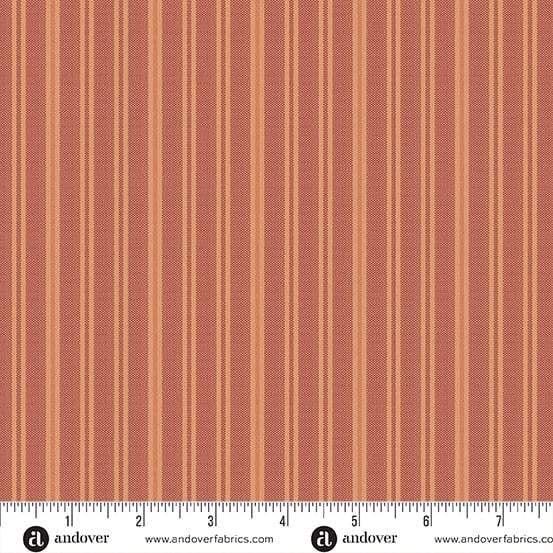 Quiltessential Double Stripe Terracotta Orange Laundry Basket Quilts Andover Cotton Fabric AF-A1672-O | US Fabric Shop