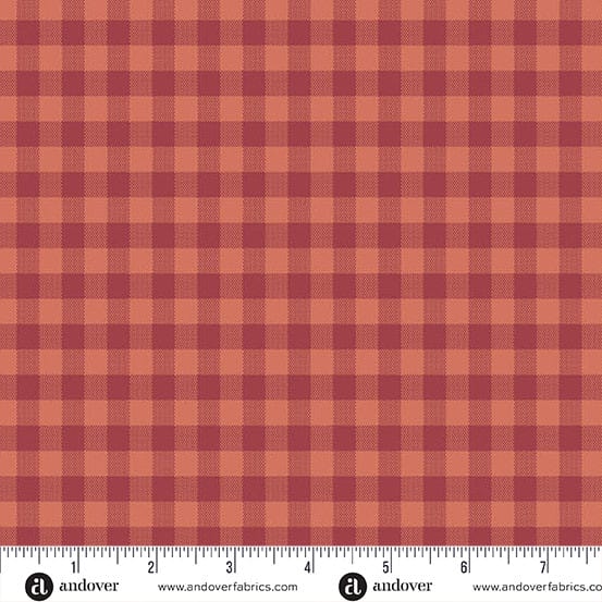 Quiltessential Gingham Blood Orange Red Laundry Basket Quilts Andover Cotton Fabric AF-A1673-O | US Fabric Shop