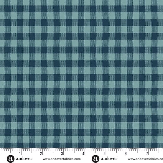 Quiltessential Gingham Indigo Blue Laundry Basket Quilts Andover Cotton Fabric AF-A1673-T | US Fabric Shop