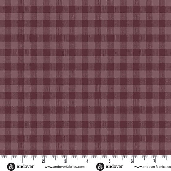 Quiltessential Gingham Plum Purple Dark Red Laundry Basket Quilts Andover Cotton Fabric AF-A1673-P | US Fabric Shop