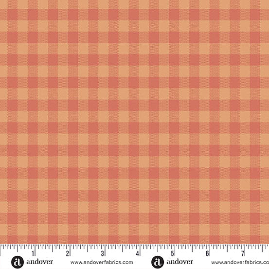 Quiltessential Gingham Pumpkin Orange Laundry Basket Quilts Andover Cotton Fabric AF-A1673-O1
