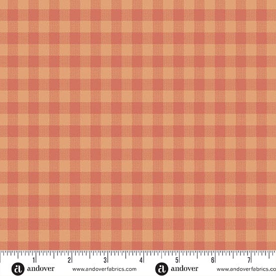 Quiltessential Gingham Pumpkin Orange Laundry Basket Quilts Andover Cotton Fabric AF-A1673-O1 | US Fabric Shop