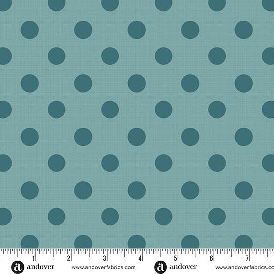 Quiltessential Large Dot Pacific Teal Laundry Basket Quilts Andover Cotton Fabric AF-A1674-T1