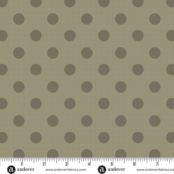Quiltessential Large Dot Rye Green Grey Laundry Basket Quilts Andover Cotton Fabric AF-A1674-N | US Fabric Shop
