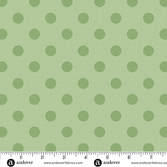 Quiltessential Large Dot Seagrass Green Laundry Basket Quilts Andover Cotton Fabric AF-A1674-G