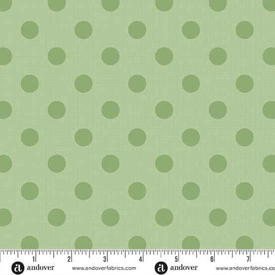 Quiltessential Large Dot Seagrass Green Laundry Basket Quilts Andover Cotton Fabric AF-A1674-G | US Fabric Shop