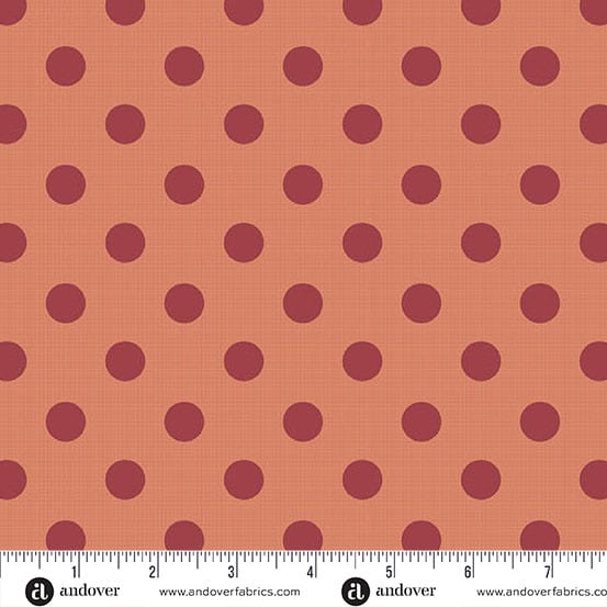 Quiltessential Large Dot Tiger Lily Orange Red Laundry Basket Quilts Andover Cotton Fabric AF-A1674-O1 | US Fabric Shop