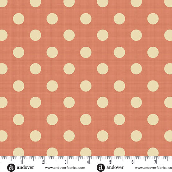 Quiltessential Large Dot Tiger Orange Ivory Laundry Basket Quilts Andover Cotton Fabric AF-A1674-LO