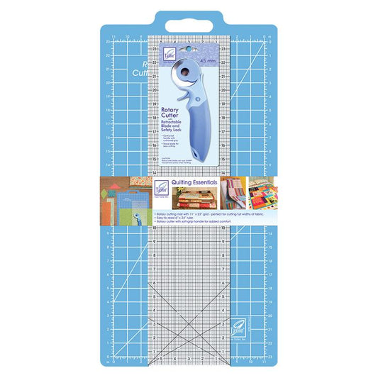 Quilting Essentials Kit Cutting Mat, Ruler and Rotary Cutter June Tailor JT-700