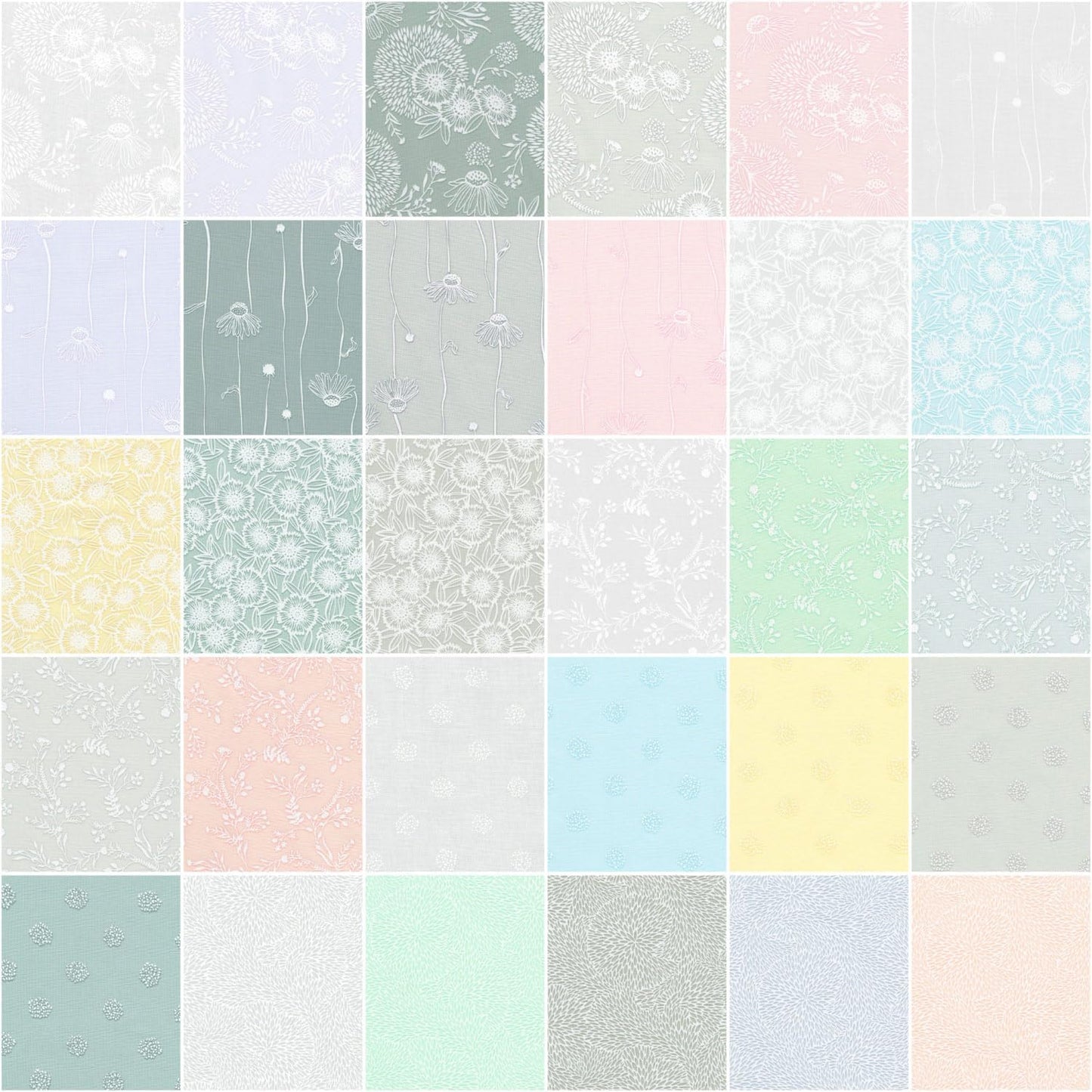 Wishwell: Alabaster Hues 5" Squares 42pcs Linda Fitch & Vanessa Lillrose Robert Kaufman Cotton Fabric RK-CHS-1348-42
