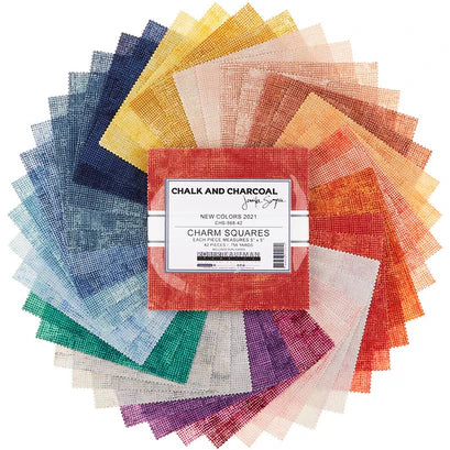 Chalk and Charcoal Charm Squares 5" Jennifer Sampou Robert Kaufman Fabrics Cotton Fabric RK-CHS-988-42