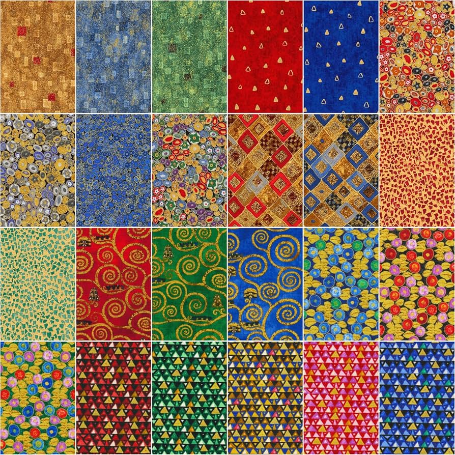 Gustav Klimt 10" Squares Studio RK Robert Kaufman Cotton Fabric RK-TEN-1146-42