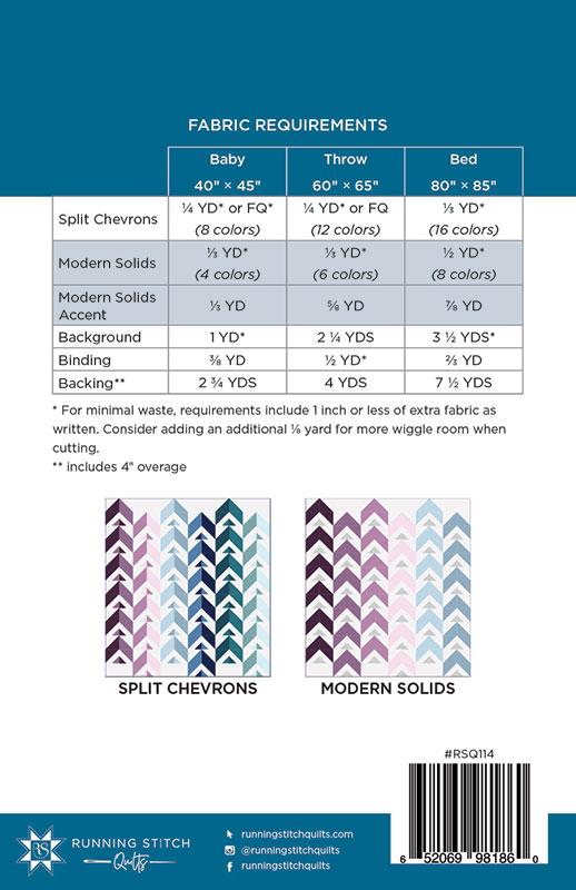Chevron Points Running Stitch Quilt Pattern RSQ-114