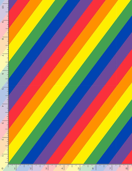 Rainbow Diagonal Rainbow Stripe Proud to be a Nurse Timeless Treasures Cotton Fabric