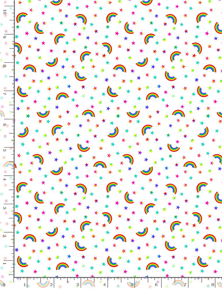 Rainbows & Stars Mini Proud to be a Nurse White Gail Cadden Timeless Treasures Cotton Fabric