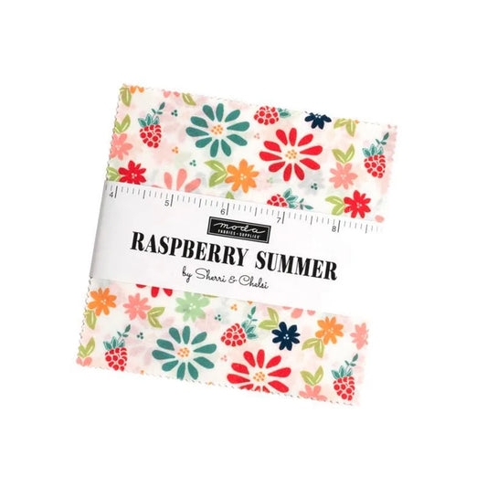 Raspberry Summer 5"  Squares Charm Pack 42pcs Sherri & Chelsi Moda Cotton Fabric MD-37690PP