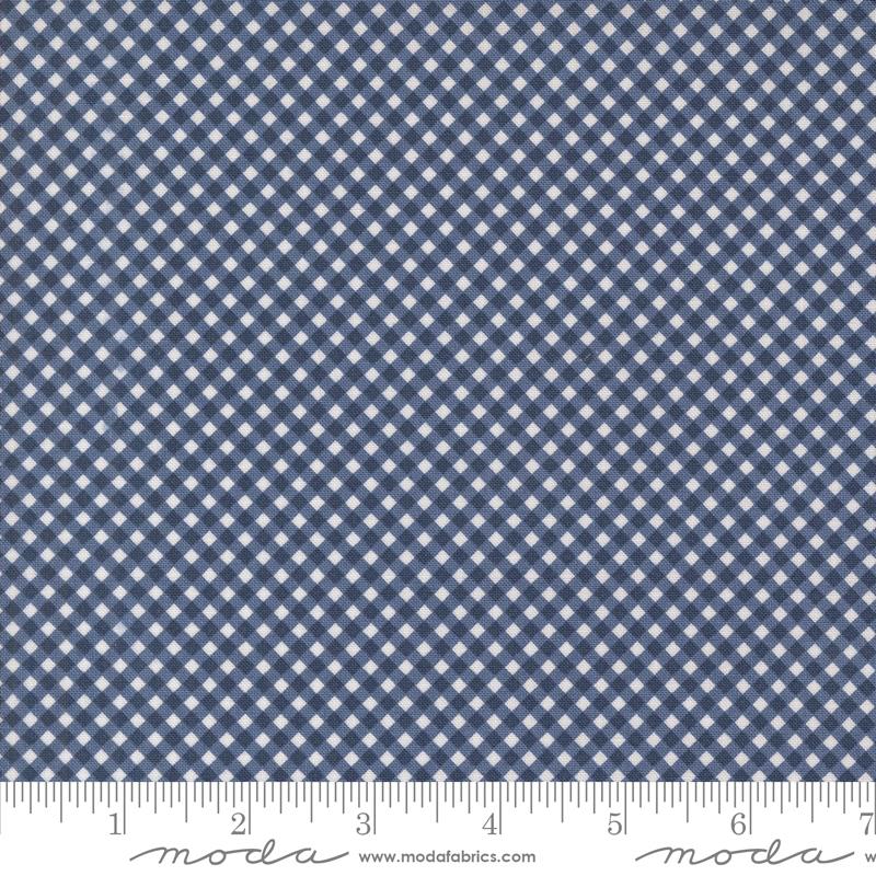 Raspberry Summer Gingham Check and Plaid Blueberry Dark Blue Sherri & Chelsi Moda Cotton Fabric MD-37697-20