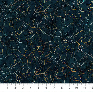 Raven's Call Branch Texture Black Multi Deborah Edwards Melanie Samra Northcott Fabrics Cotton Fabric NC-DP28951-99