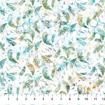 Raven's Call Feathers White Multi Deborah Edwards Melanie Samra Northcott Fabrics Cotton Fabric NC-DP28949-10 | US Fabric Shop
