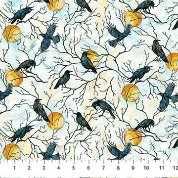 Raven's Call Raven Moon White Multi Deborah Edwards Melanie Samra Northcott Fabrics Cotton Fabric NC-DP28947-10 | US Fabric Shop