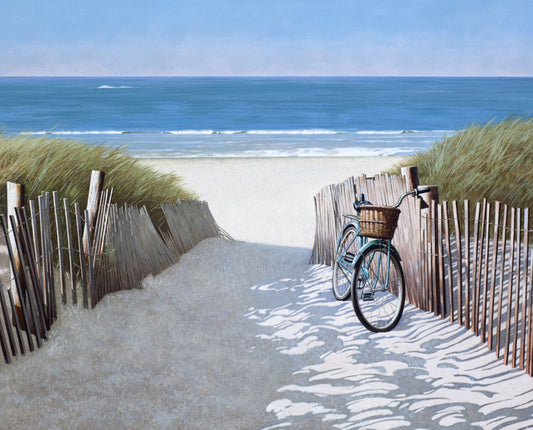 Ready to Ride Beach with Bike Panel 36" David Textiles DT-AL-3971-9C-1