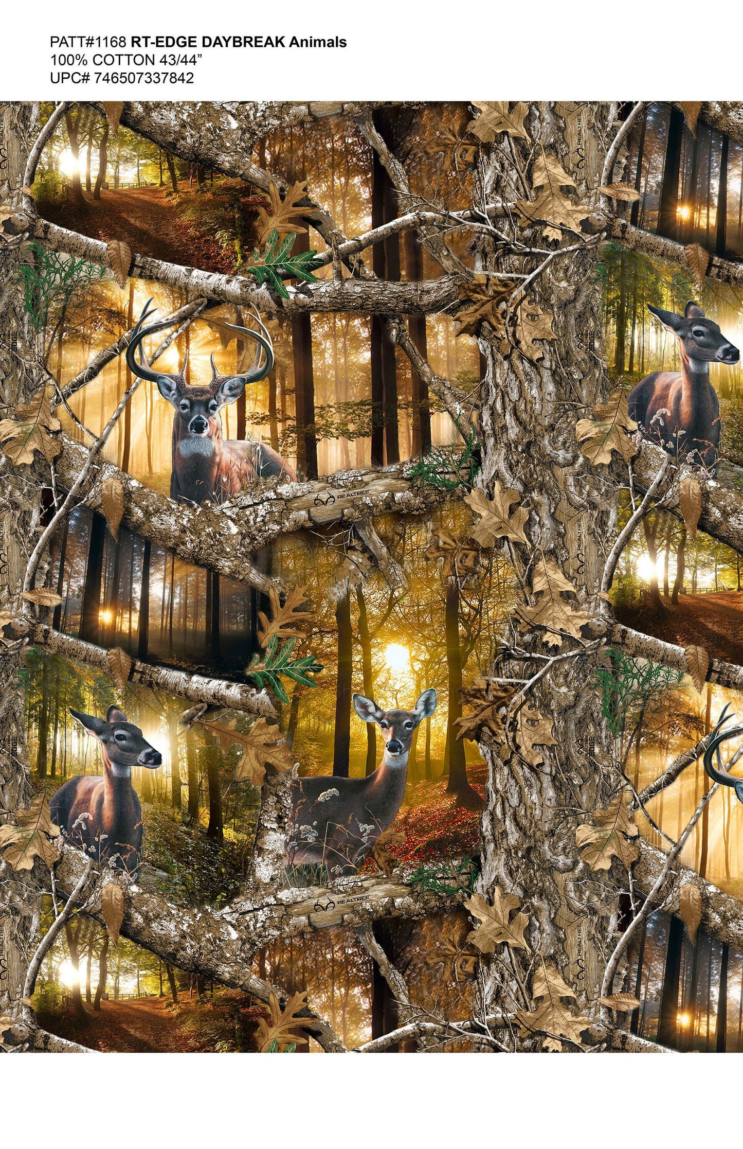 Realtree Daybreak Edge Deer Allover Animals Print Concepts Cotton Fabric Realtree-1168-Deer AO